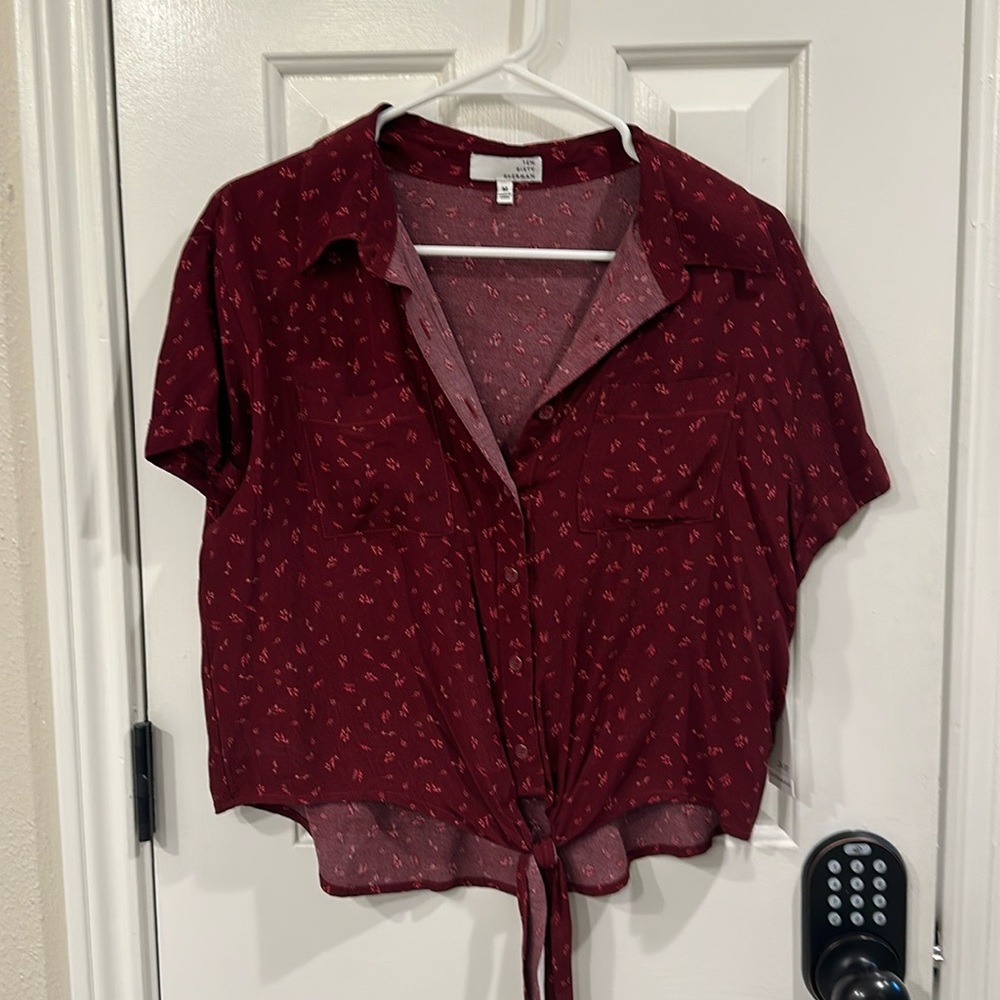 Ten Sixty Sherman Front Tie Crop Top
